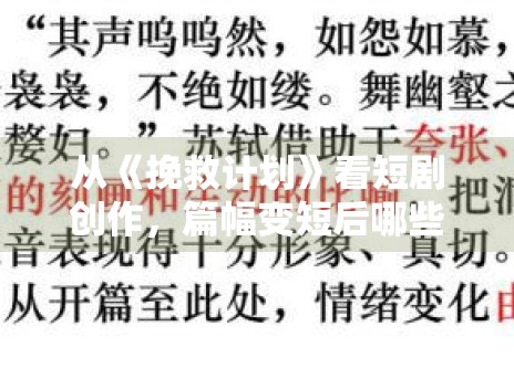 从《挽救计划》看短剧创作,篇幅变短后哪些表达不能被省略 从《挽救计划》看短剧创作,篇幅变短后哪些表达不能被省略